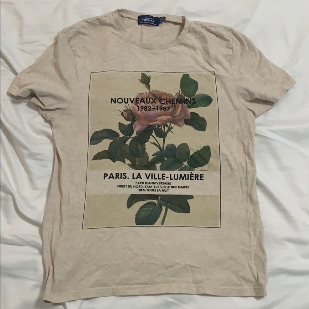 Graphic Tee with French and a Rose